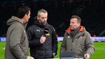 Lothar Matthäus war beim letzten Hinrundenspiel von Borussia Mönchengladbach als Sky-Experte im Einsatz.