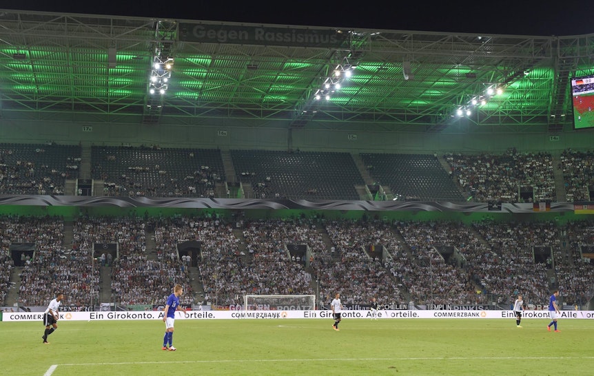August 2016: Ein spärlich gefüllter Borussia-Park beim Länderspiel der deutschen Nationalmannschaft gegen Finnland.