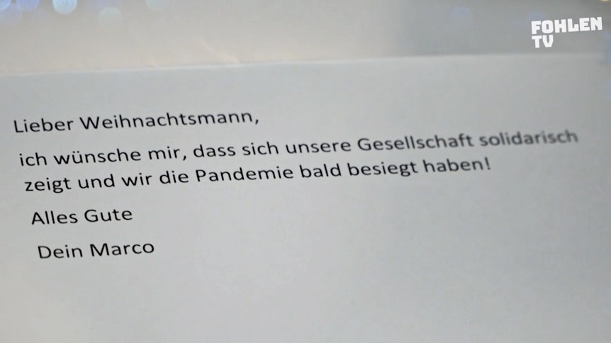 Gladbach-Trainer Marco Rose hat einen Brief mit Hoffnungen und Wünschen an den Weihnachtsmann verfasst.