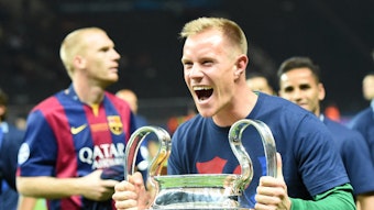 Torhüter Marc-André ter Stegen gewann 2015 mit dem FC Barcelona die Champions League. Der gebürtige Gladbacher soll bei Katalanen nun einen neuen Super-Vertrag unterschreiben.