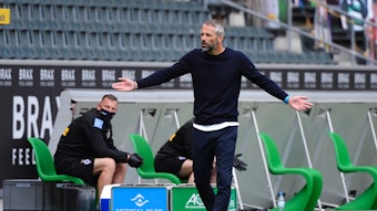 Marco Rose, Trainer von Borussia Mönchengladbach, ärgerte sich über die Elfmteter-Entscheidung von Sören Storks.