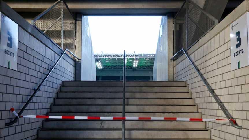 Publikum wird im Borussia-Park in Mönchengladbach wohl noch für lange Zeit nicht zugelassen sein.