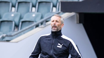 Marco Rose, Trainer von Fußball-Bundesligist Borussia Mönchengladbach, hat mit seiner Mannschaft die Teilnahme am Europapokal schon fast sicher.