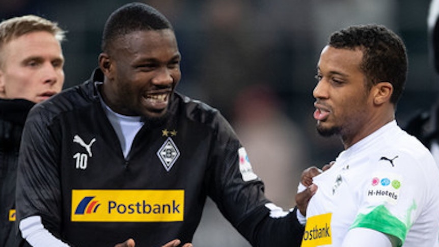 Marcus Thuram (l.) und Alassane Plea (r.), Stürmer beim VfL Borussia, präsentierten sich am vergangenen Bundesliga-Spieltag in Top-Form.