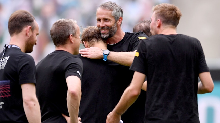 Trainer Marco Rose war in den Augen von Manager Max Eberl ein Glücksfall für Borussia Mönchengladbach.