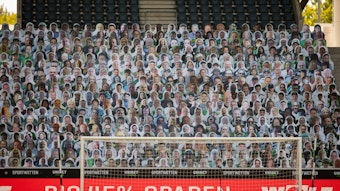 22.000 „Pappkameraden“ sollen bis zum letzten Heimspiel von Borussia Mönchengladbach im Borussia-Park aufgestellt werden.