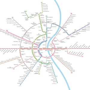 Der neu designte Liniennetzplan für die KVB zeigt die Darstellung der Kölner Ringe.