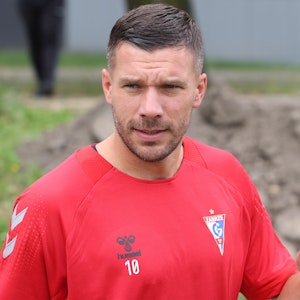Lukas Podolski während einer Trainingseinheit bei Gornik Zabrze