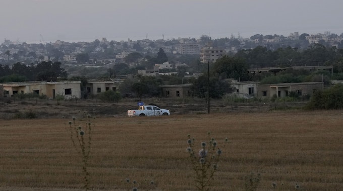 Ein Blick auf die Geisterstadt Varosha auf Zypern. Das Foto wurde am 19. Juli 2021 aufgenommen.