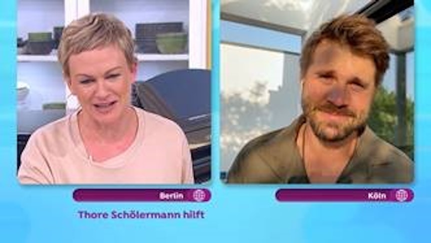 Karen Heinrichs und Thore Schölermann beim Interview.