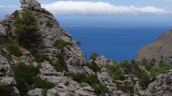 Die Gebirgskette Serra de Tramuntana auf Mallorca bietet spektakuläre Ausblicke auf das Meer.