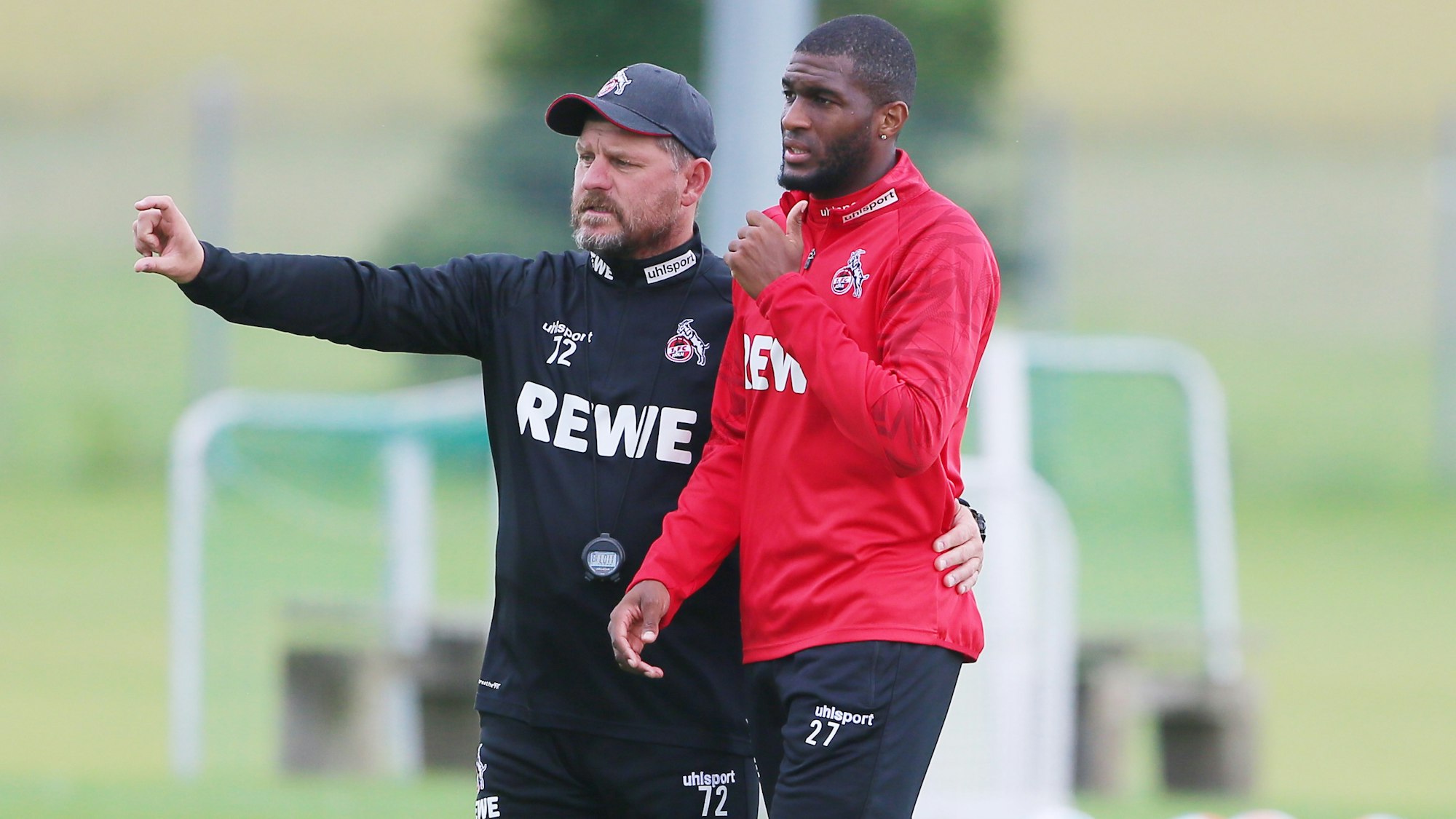 Steffen Baumgart und Anthony Modeste im Trainingslager des 1. FC Köln.