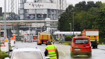 Der Chempark Leverkusen am 27. Juli 2021 kurz nach der verheerenden Explosion.