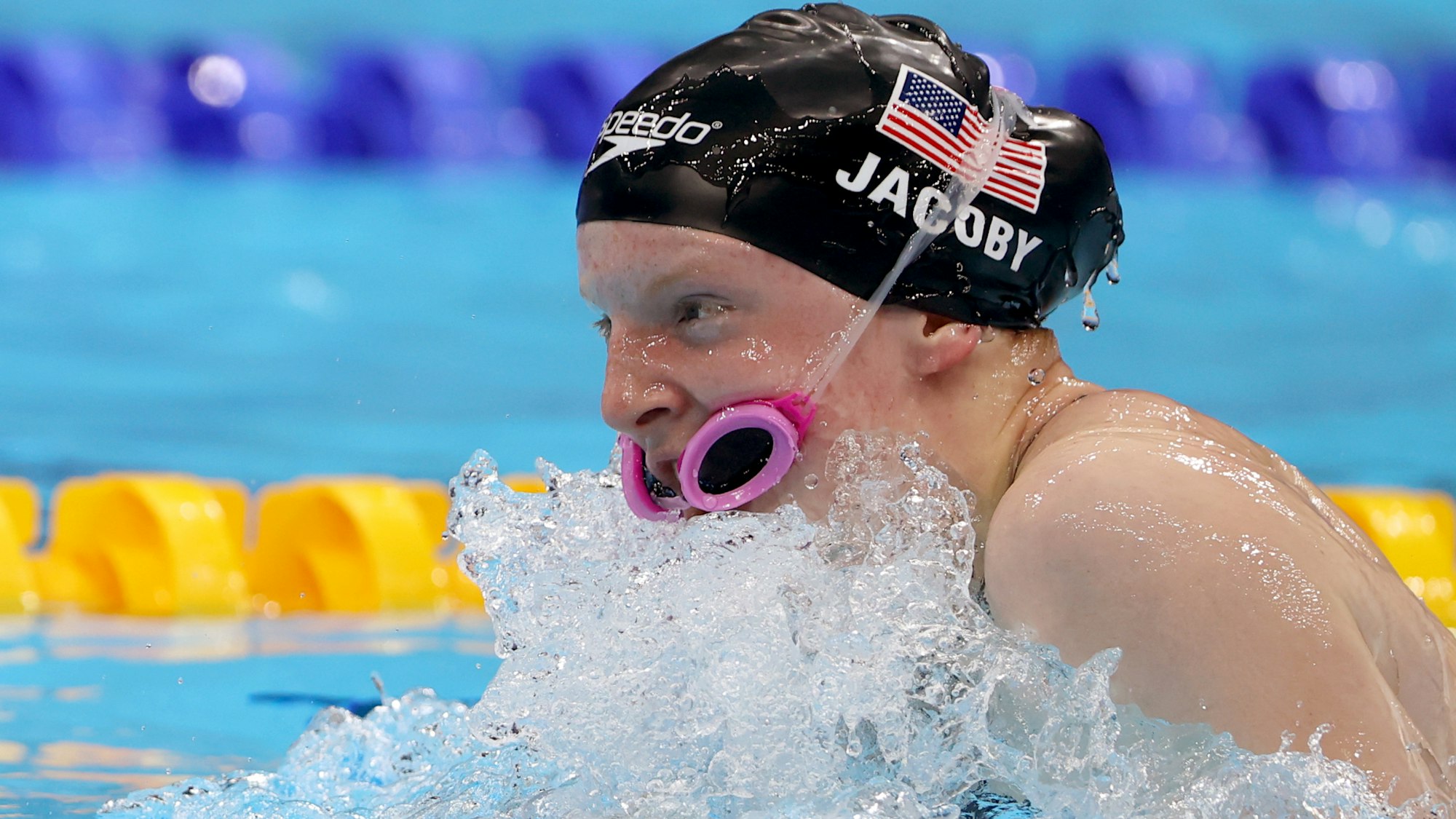 Schwimmen: Olympia, Mixed, 4 x 100 m Lagen, Finale im Tokyo Aquatics Centre. Staffel USA mit Lydia Jacoby in Aktion. +++ dpa-Bildfunk +++