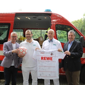 Impfaktion am Geißbockheim mit Alexander Wehrle, Torsten Klauke, Jürgen Zastrow und Werner Wolf