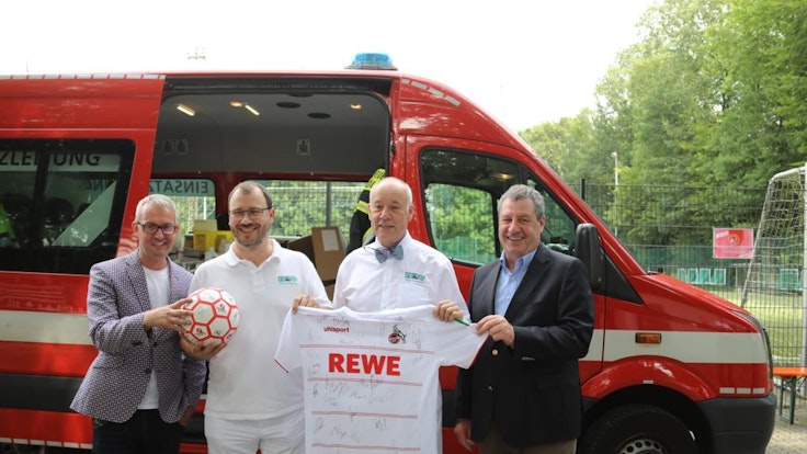 Impfaktion am Geißbockheim mit Alexander Wehrle, Torsten Klauke, Jürgen Zastrow und Werner Wolf