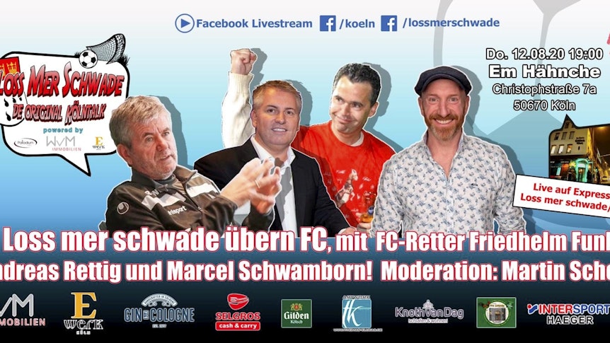 Mit Funkel und Co.: Der Flyer zum FC-Talk am 12.8.