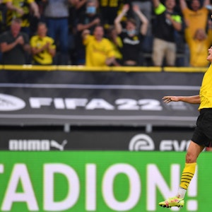 Erling Haaland jubelt mit den Fans von Borussia Dortmund