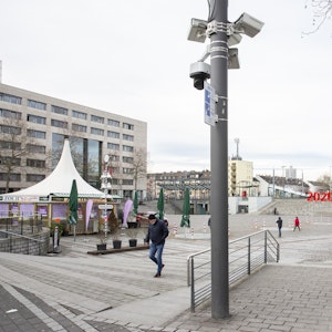 Blick auf den Wiener Platz samt Videoüberwachung