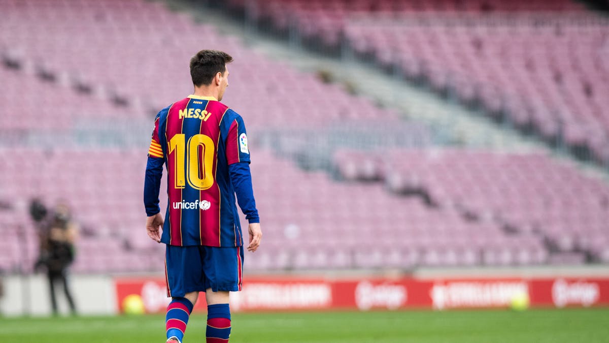 Lionel Messi beim LaLiga-Spiel gegen Celta Vigo im Trikot des FC Barcelona.