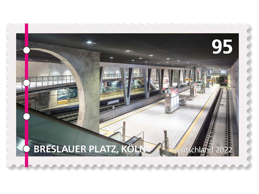 Entwurf zur Briefmarke KVB-Haltestelle Breslauer Platz