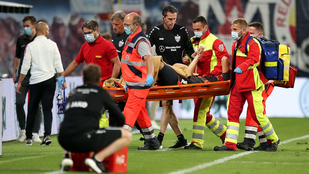 Sasa Kalajdzic hat sich beim Bundesliga-Spiel RB Leipzig gegen VfB Stuttgart verletzt.