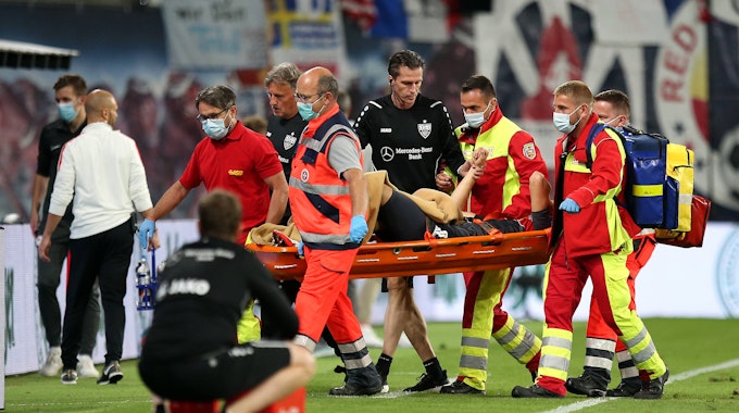 Sasa Kalajdzic hat sich beim Bundesliga-Spiel RB Leipzig gegen VfB Stuttgart verletzt.