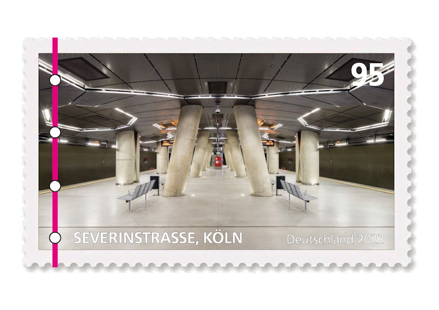 Entwurf zur Briefmarke KVB-Haltestelle Severinstraße