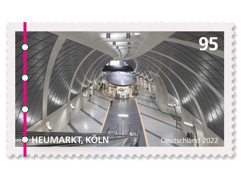 Entwurf zur Briefmarke KVB-Haltestelle Heumarkt