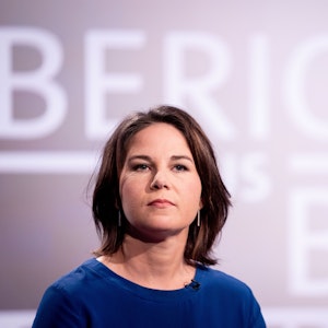 Annalena Baerbock, Kanzlerkandidatin und Bundesvorsitzende von Bündnis 90/Die Grünen, beantwortet Fragen beim ARD-Sommerinterview.