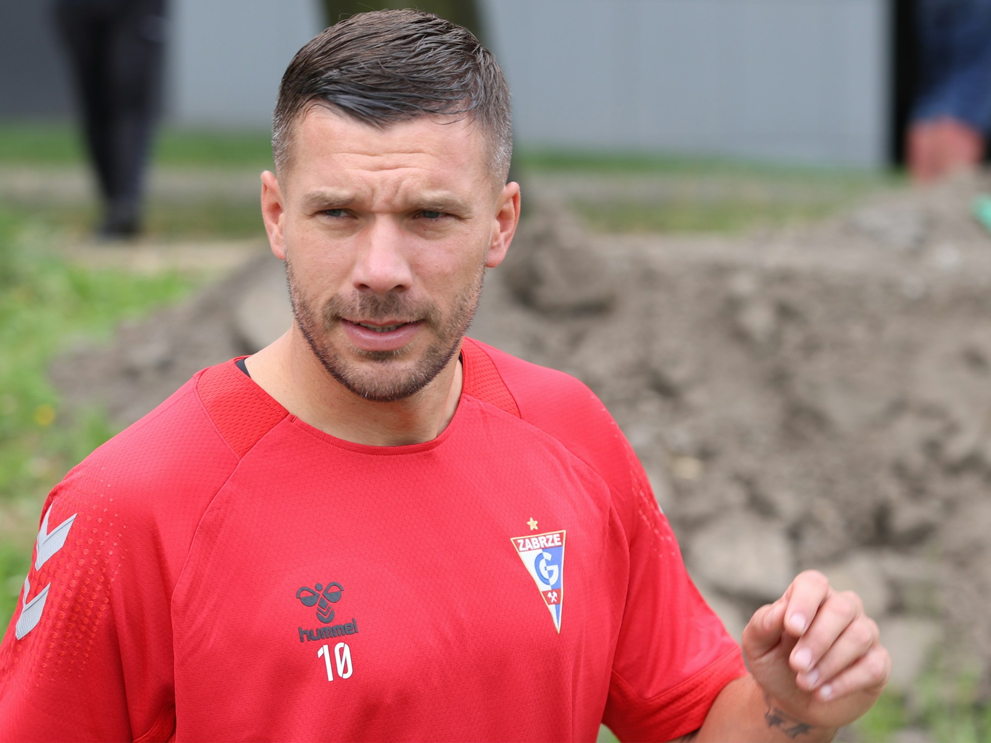 Lukas Podolski im Training bei Gornik Zabrze