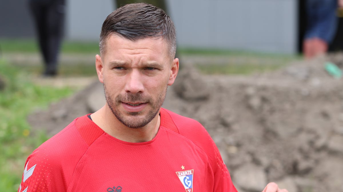 Lukas Podolski im Training bei Gornik Zabrze