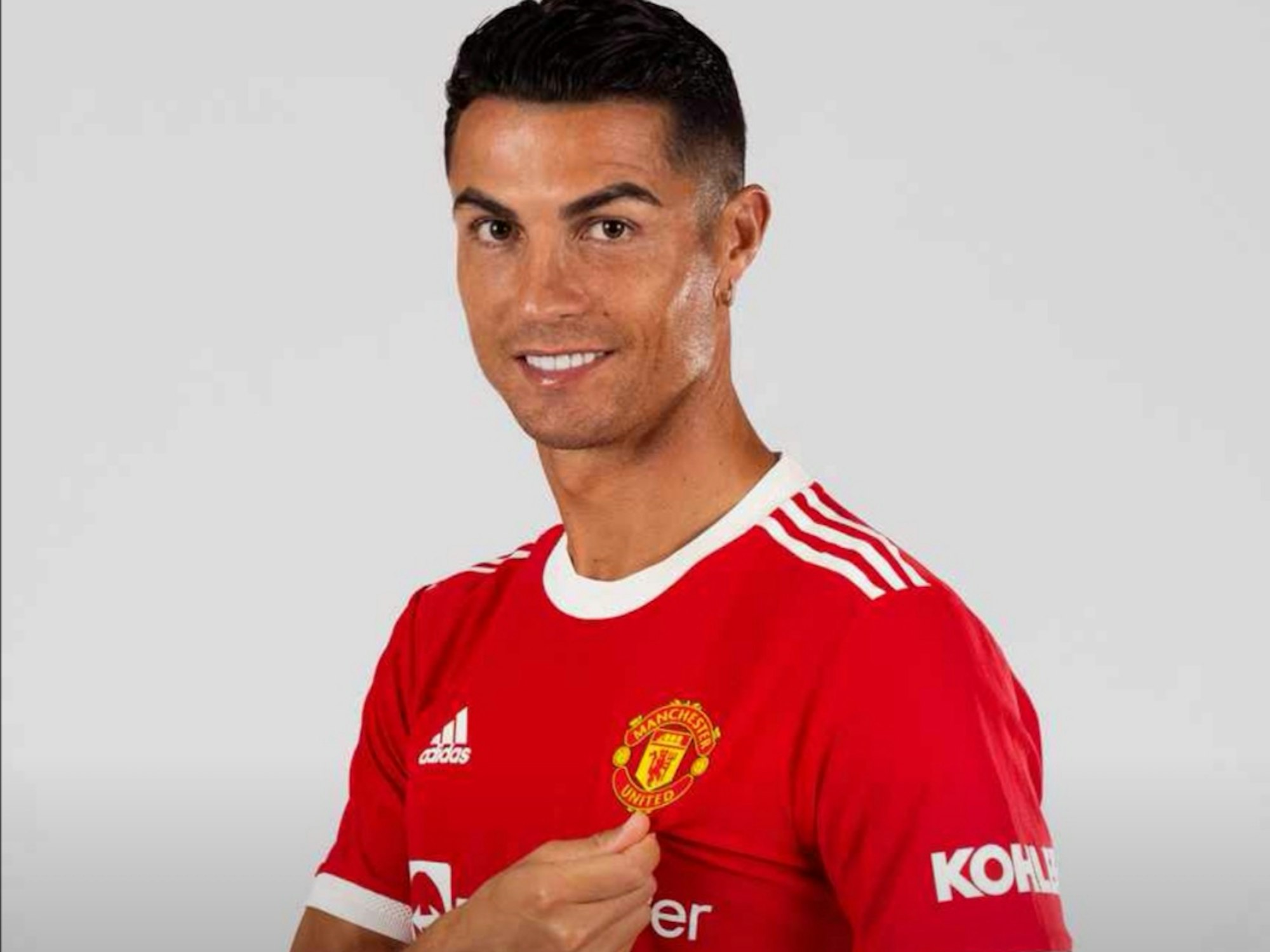 31. August 2021: Manchester United präsentiert die ersten Bilder von Cristiano Ronaldo in seinem neuen Trikot. Bilder zur Verwendung frei.