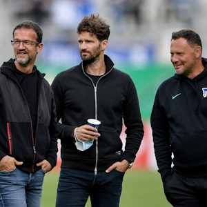 Fredi Bobic, Arne Friedrich und Pal Dardai vor dem Pokalspiel beim SV Meppen