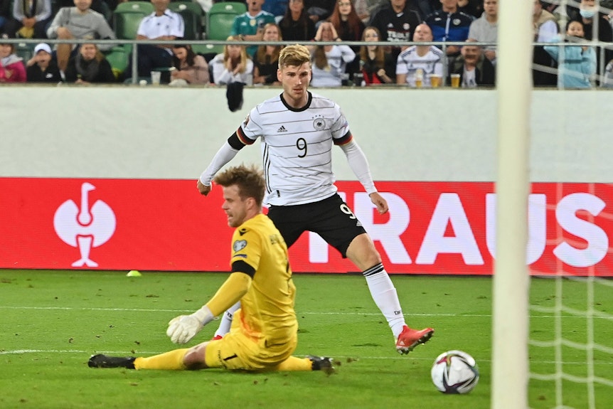 Timo Werner trifft zum 1:0 gegen Liechtenstein