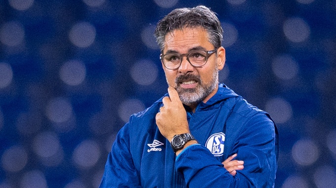 Schalkes damaliger Trainer David Wagner steht beim Spiel gegen Bremen an der Seitenlinie.