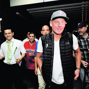 Ex-Rad-Profi Lance Armstrong am Flughafen in Costa Rica.