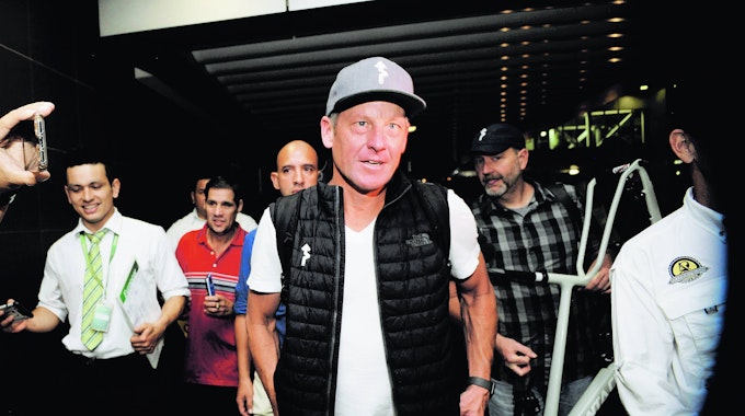Ex-Rad-Profi Lance Armstrong am Flughafen in Costa Rica.