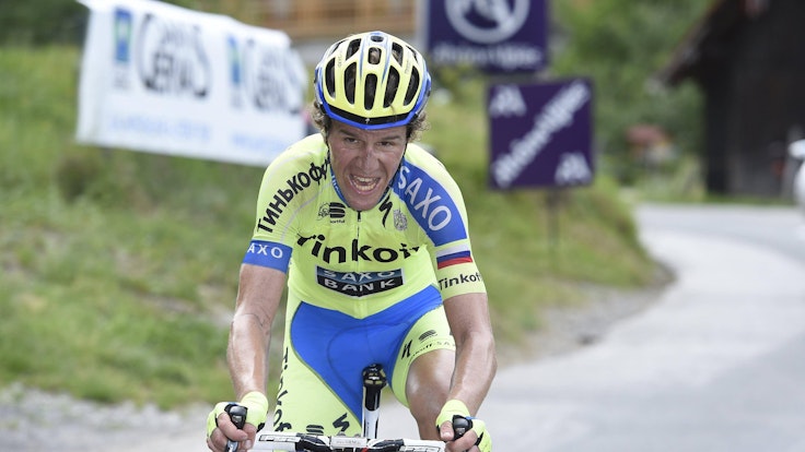 Chris Anker Sörensen angestrengt auf einem Rennrad
