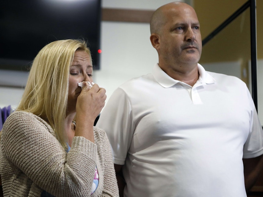Gabbys Eltern Tara und Joe Petito am 16. September bei einer Pressekonferenz zum Verschwinden ihrer Tochter.