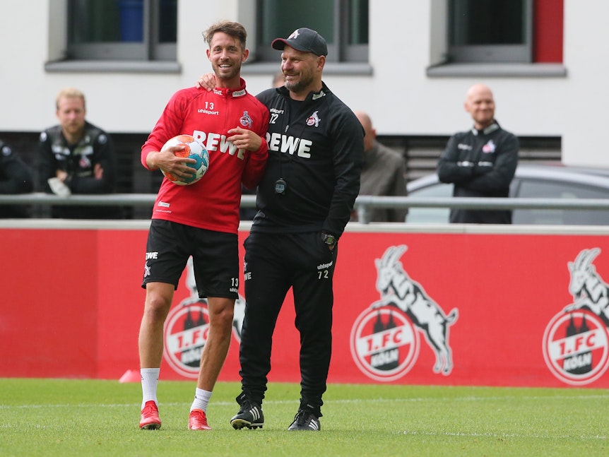 Mark Uth und Steffen Baumgart trainieren mit dem 1. FC Köln am Geißbockheim.