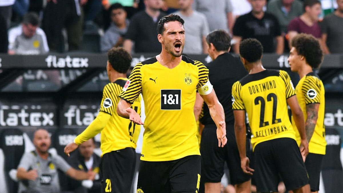 Mats Hummels spielt für Borussia Dortmund gegen Borussia Mönchengladbach.