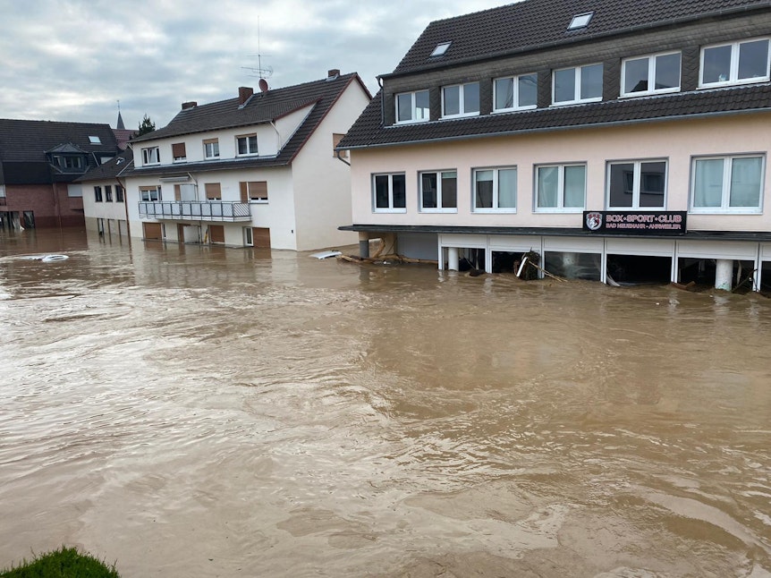 Zustand des Boxclubs Bad Neuenahr zur Zeit der Flut im Juli 2021.