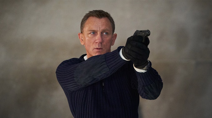 Daniel Craig als James Bond in der Szene eines Trailers zum James-Bond-Film Keine Zeit zu sterben (No Time To Die).