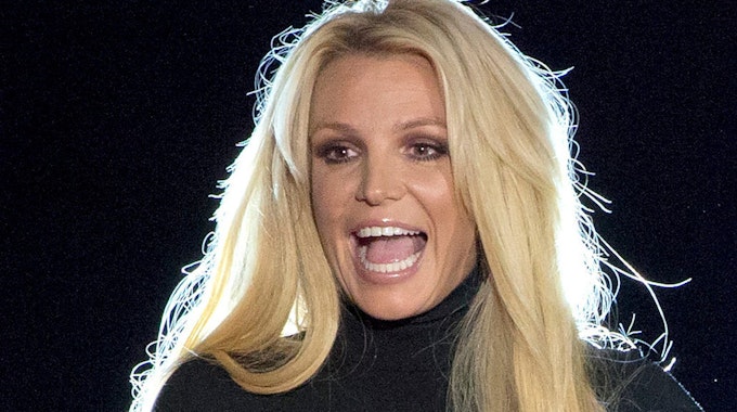 Britney Spears steht am 18.10.2018 auf der Bühne vom Park MGM Hotel-Casino.