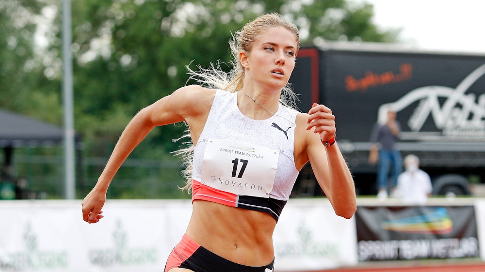 Leichtathletik-Star Alica Schmidt läuft in Wetzlar.