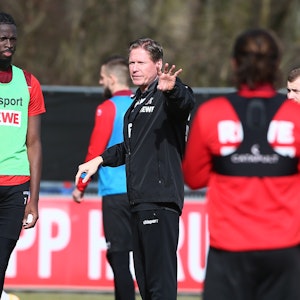 Tolu Arokodare trainiert beim 1. FC Köln unter Markus Gisdol.