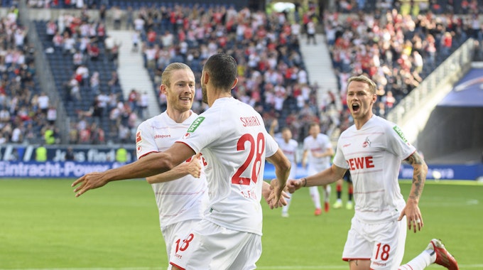 Florian Kainz, Ellyes Skhiri und Ondrej Duda spielen für den 1. FC Köln gegen Eintracht Frankfurt.