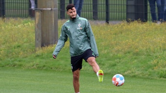 Ramy Bensebaini von Borussia Mönchengladbach im Training am 17. August 2021.