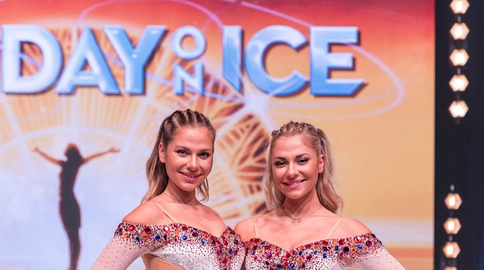Valentina und Cheyenne Pahde bei der Pressekonferenz zur Eis-Show „Holiday on Ice“.